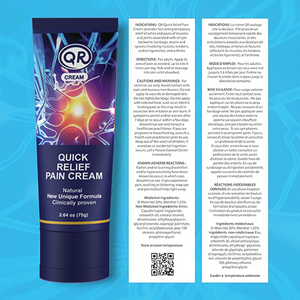 QR Quick Relief Pain Cream 2.64 oz - case of 16